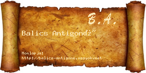 Balics Antigoné névjegykártya